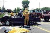Top off - victim extrication in progress.