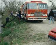 Engine 11-3 Drafting From Weidman, MI Mill Pond